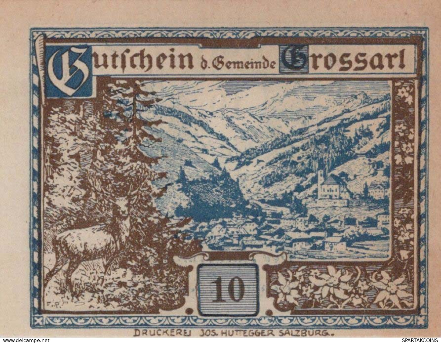 10 HELLER 1920 Stadt GROSSARL Salzburg Österreich Notgeld Banknote #PE998 - [11] Emissioni Locali