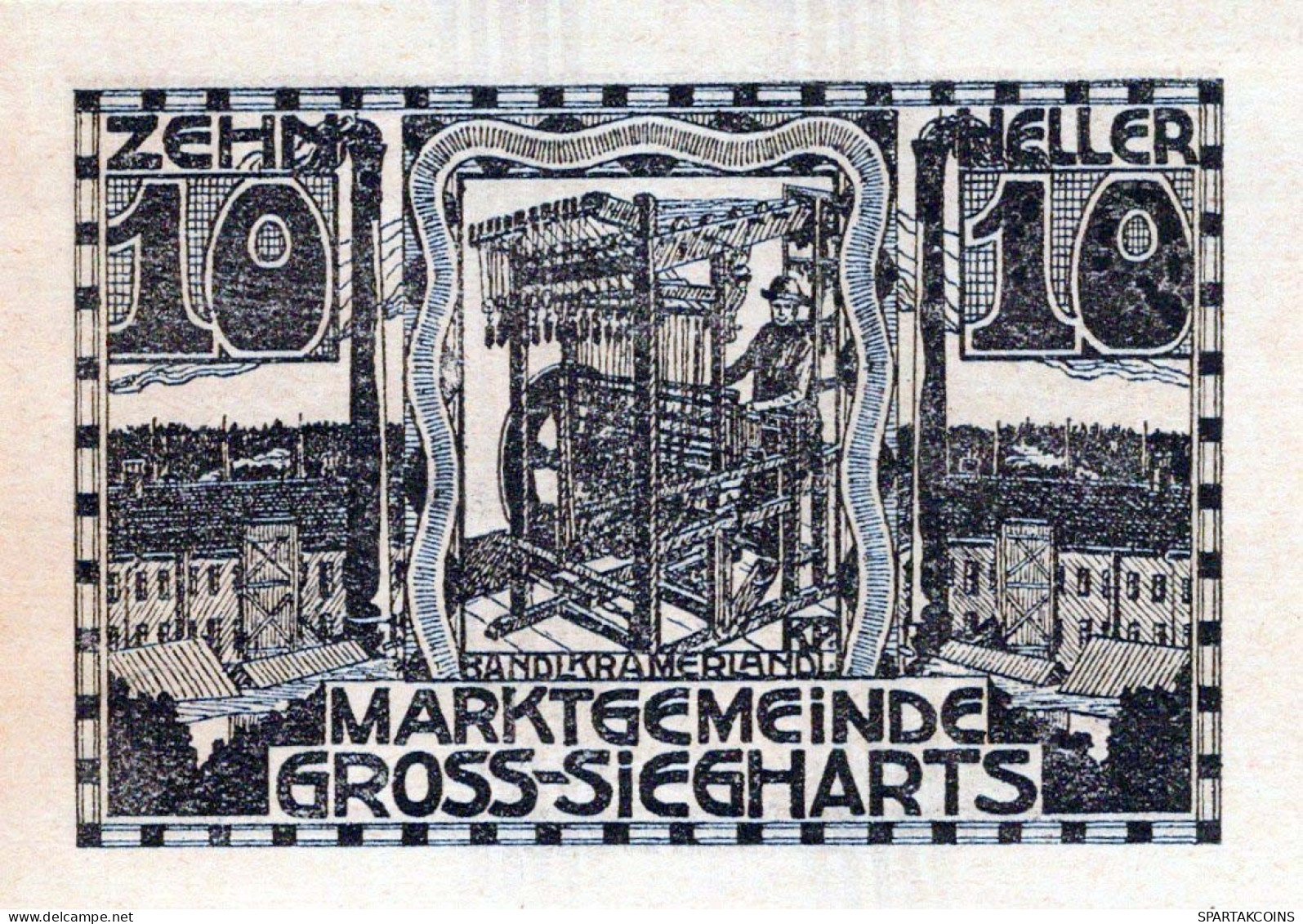 10 HELLER 1920 Stadt GROSS-SIEGHARTS Niedrigeren Österreich Notgeld Papiergeld Banknote #PG569 - [11] Emissioni Locali