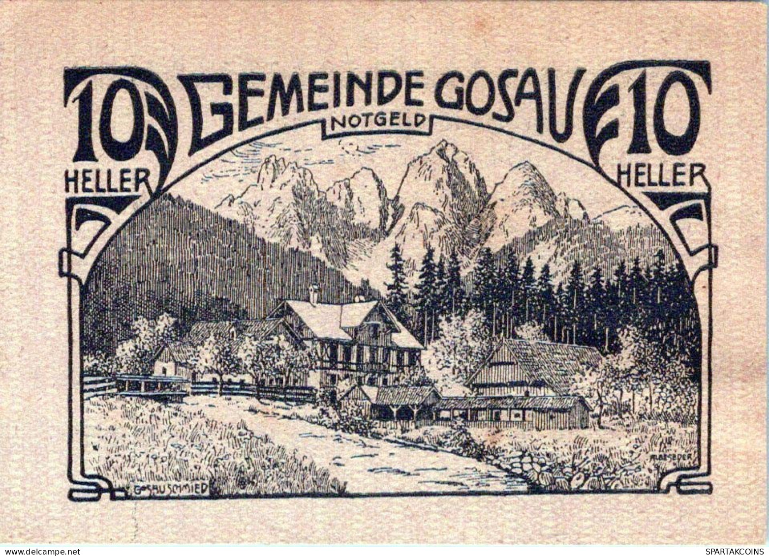 10 HELLER 1920 Stadt GOSAU Oberösterreich Österreich Notgeld Banknote #PE999 - Lokale Ausgaben
