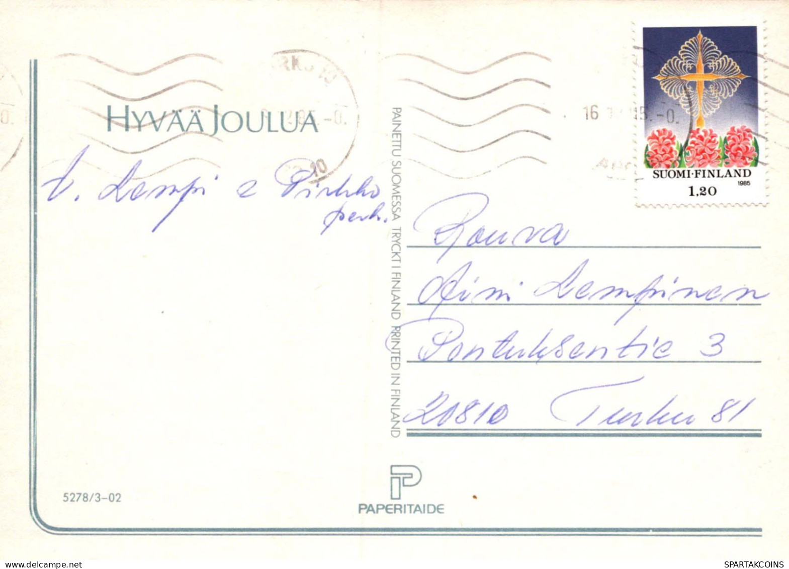 PAPÁ NOEL Feliz Año Navidad MUÑECO DE NIEVE Vintage Tarjeta Postal CPSM #PAU393.ES - Santa Claus