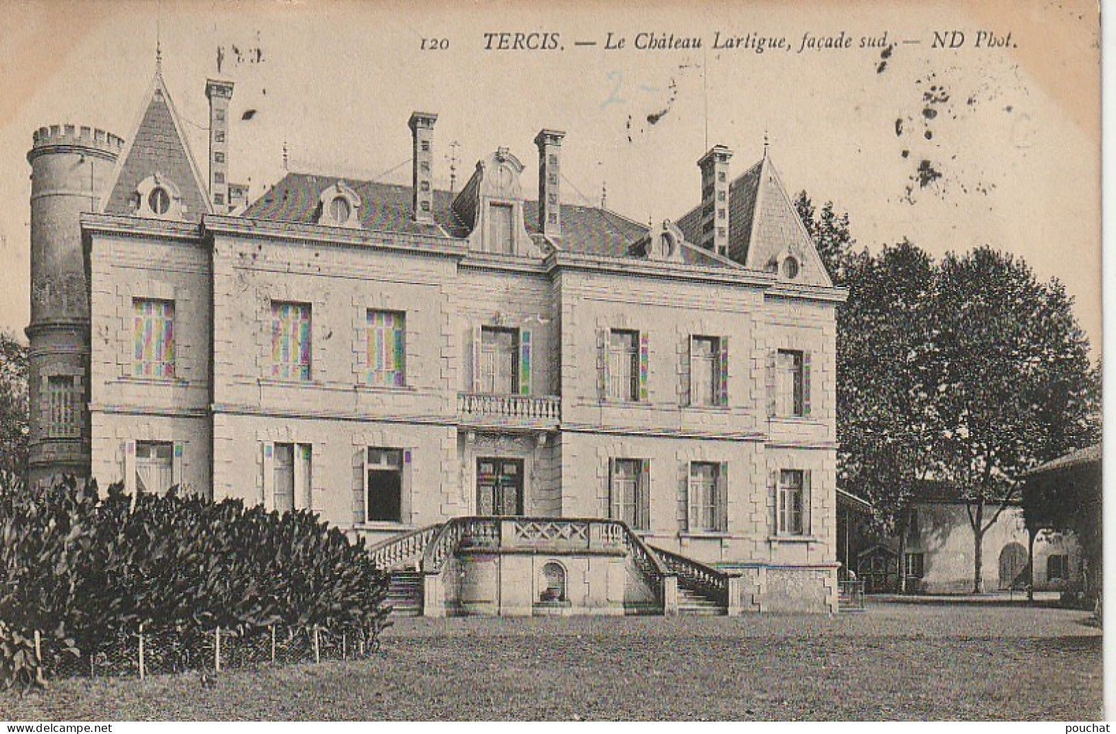 DE 24 -(40) TERCIS  -  LE CHATEAU LARTIGUE , FACADE SUD   -   2 SCANS - Other & Unclassified