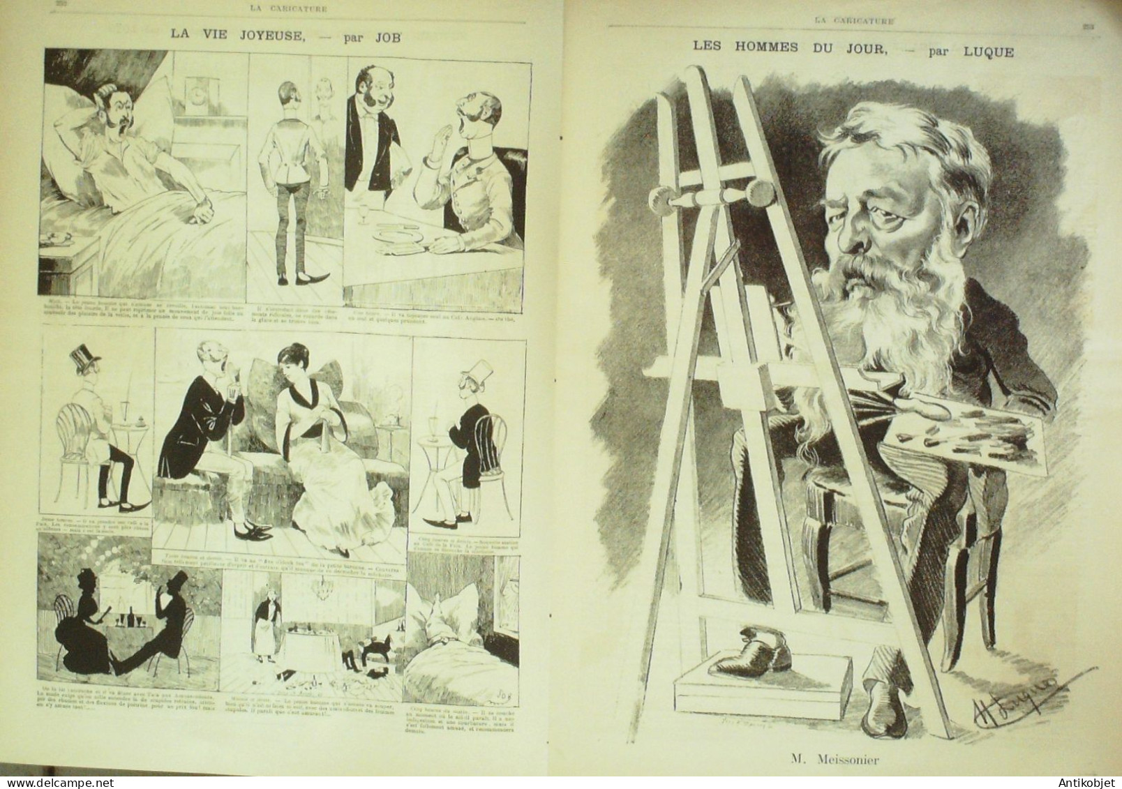 La Caricature 1884 N°240 Vie Joyeuse Job Loys Meissonier Par Luque Trock - Revistas - Antes 1900