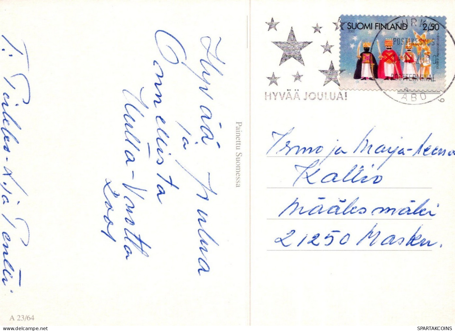 PAPÁ NOEL NIÑO NAVIDAD Fiesta Vintage Tarjeta Postal CPSM #PAK372.ES - Santa Claus