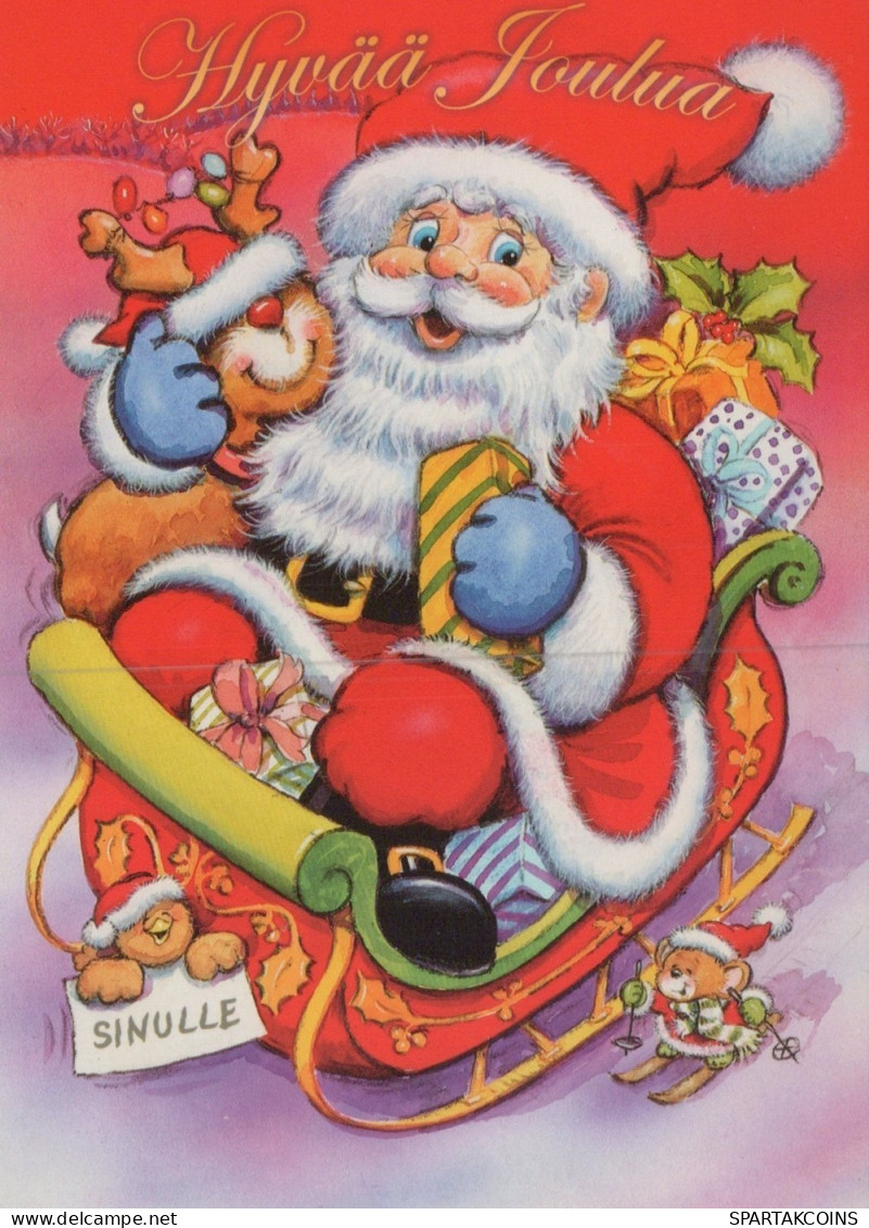 PAPÁ NOEL NAVIDAD Fiesta Vintage Tarjeta Postal CPSM #PAK764.ES - Santa Claus