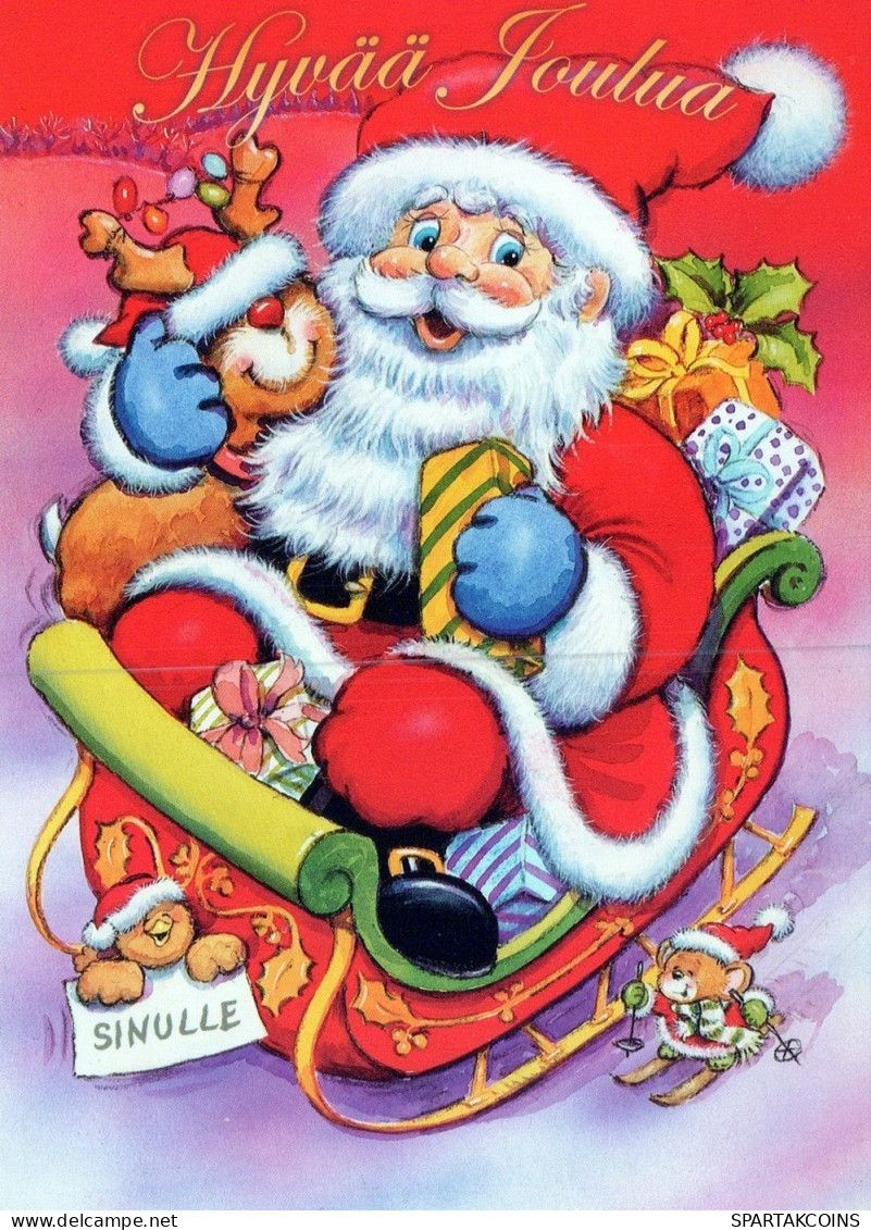 PAPÁ NOEL NAVIDAD Fiesta Vintage Tarjeta Postal CPSM #PAK764.ES - Santa Claus