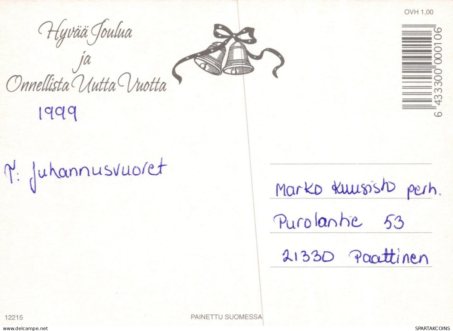 PAPÁ NOEL Animales NAVIDAD Fiesta Vintage Tarjeta Postal CPSM #PAK636.ES - Santa Claus