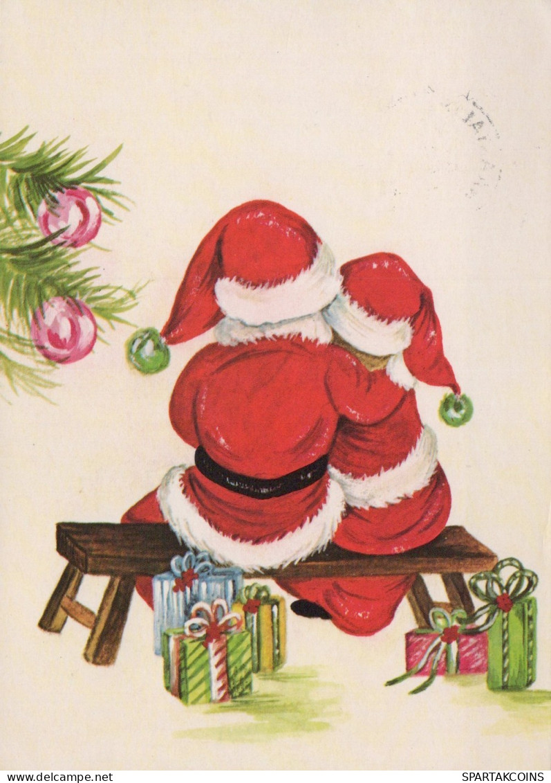 PAPÁ NOEL NIÑO NAVIDAD Fiesta Vintage Tarjeta Postal CPSM #PAK294.ES - Santa Claus