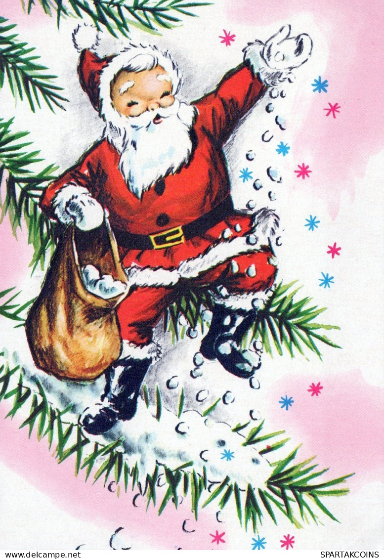 PAPÁ NOEL NAVIDAD Fiesta Vintage Tarjeta Postal CPSM #PAJ655.ES - Santa Claus