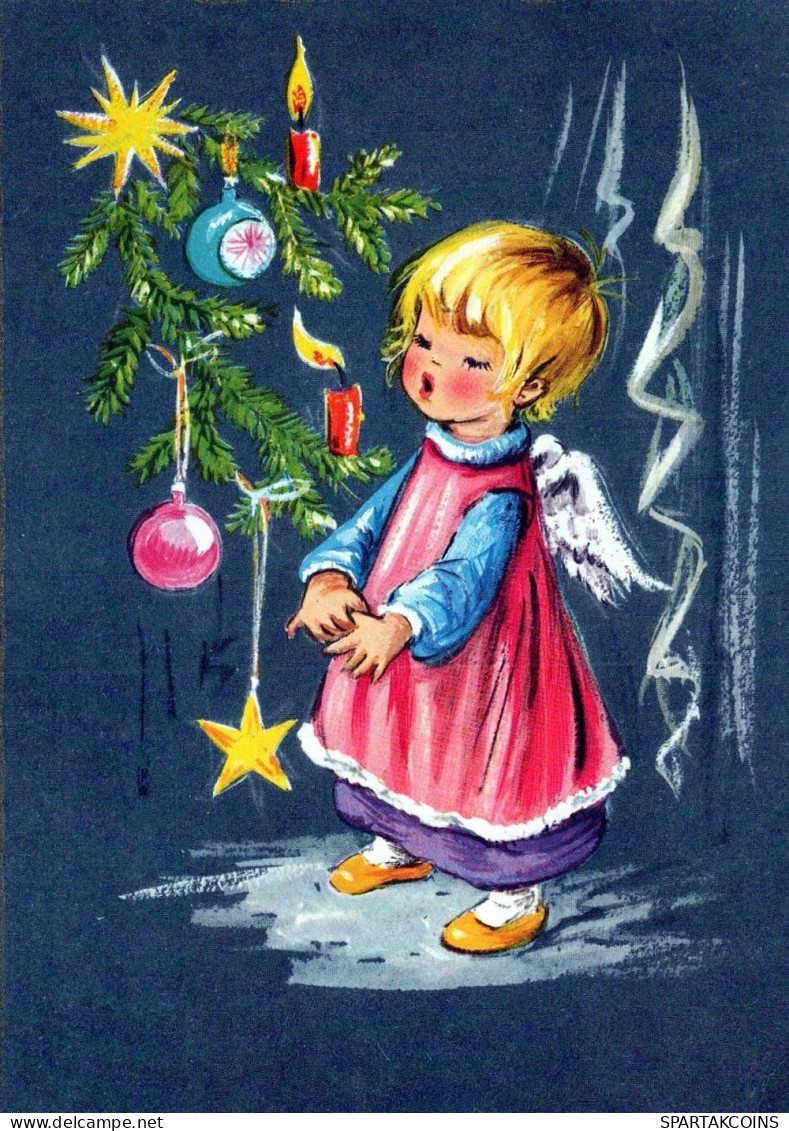 ÁNGEL NAVIDAD Vintage Tarjeta Postal CPSM #PAH688.ES - Anges