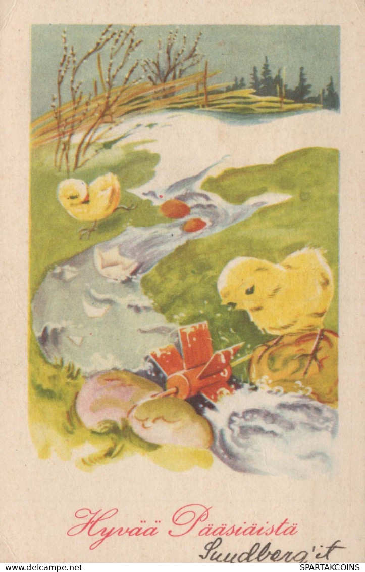 EASTER CHILDREN EGG Vintage Postcard CPA #PKE232.GB - Ostern