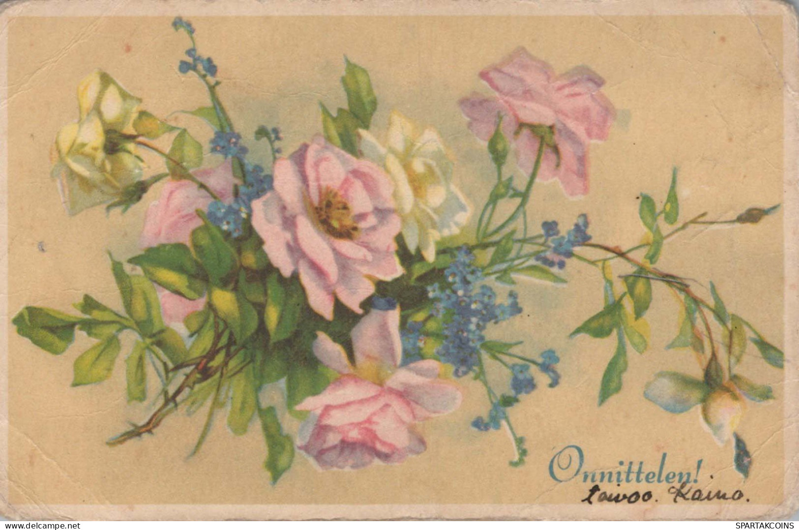 FLOWERS Vintage Postcard CPA #PKE488.GB - Blumen