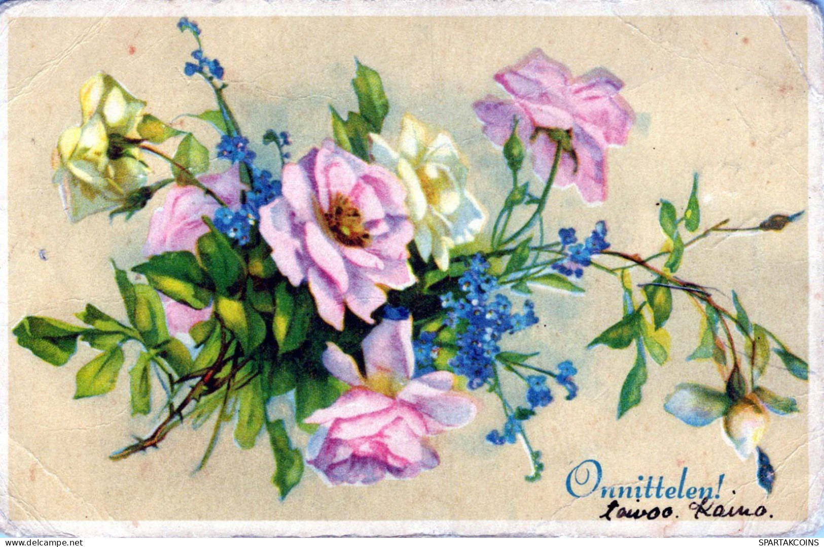 FLOWERS Vintage Postcard CPA #PKE488.GB - Blumen