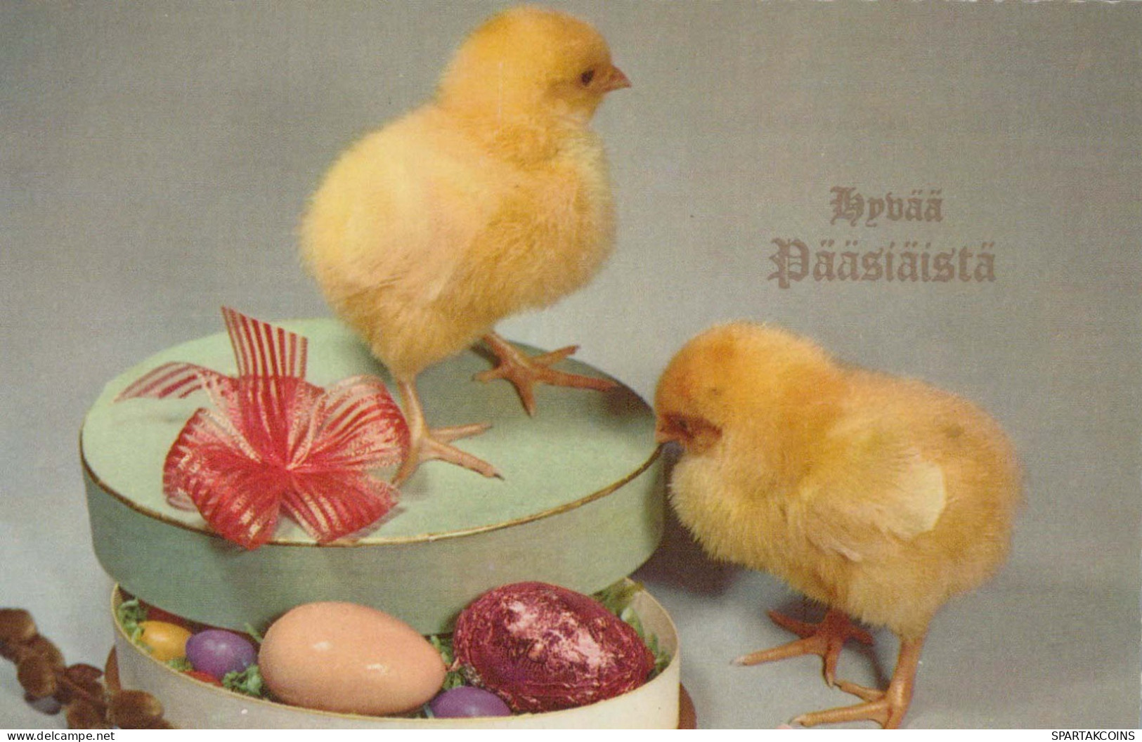 EASTER CHICKEN EGG Vintage Postcard CPA #PKE420.GB - Easter