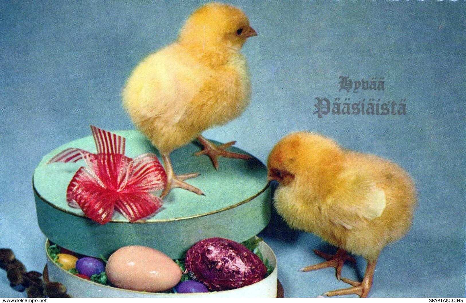 EASTER CHICKEN EGG Vintage Postcard CPA #PKE420.GB - Ostern