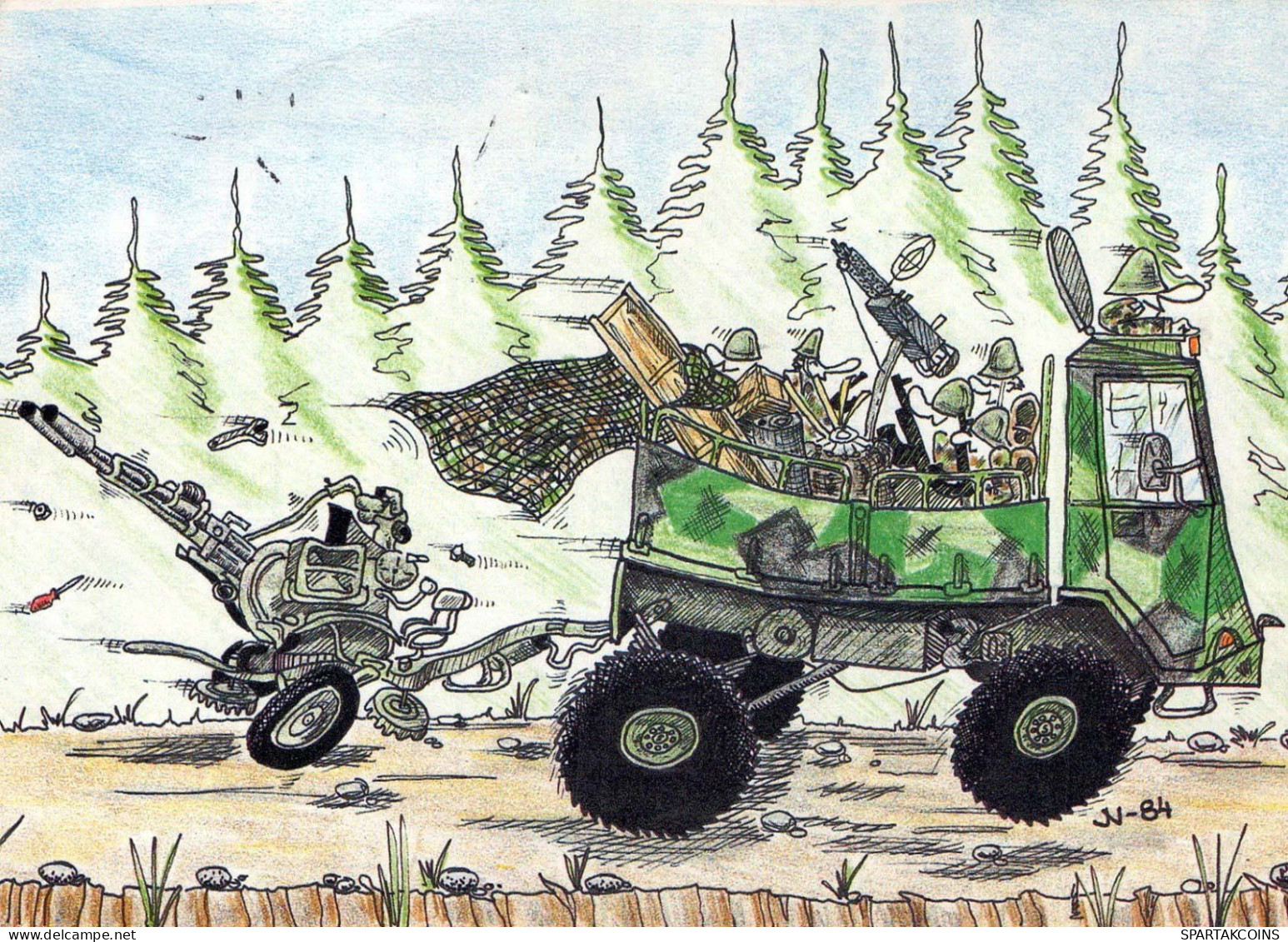 SOLDIERS HUMOUR Militaria Vintage Postcard CPSM #PBV885.GB - Humour