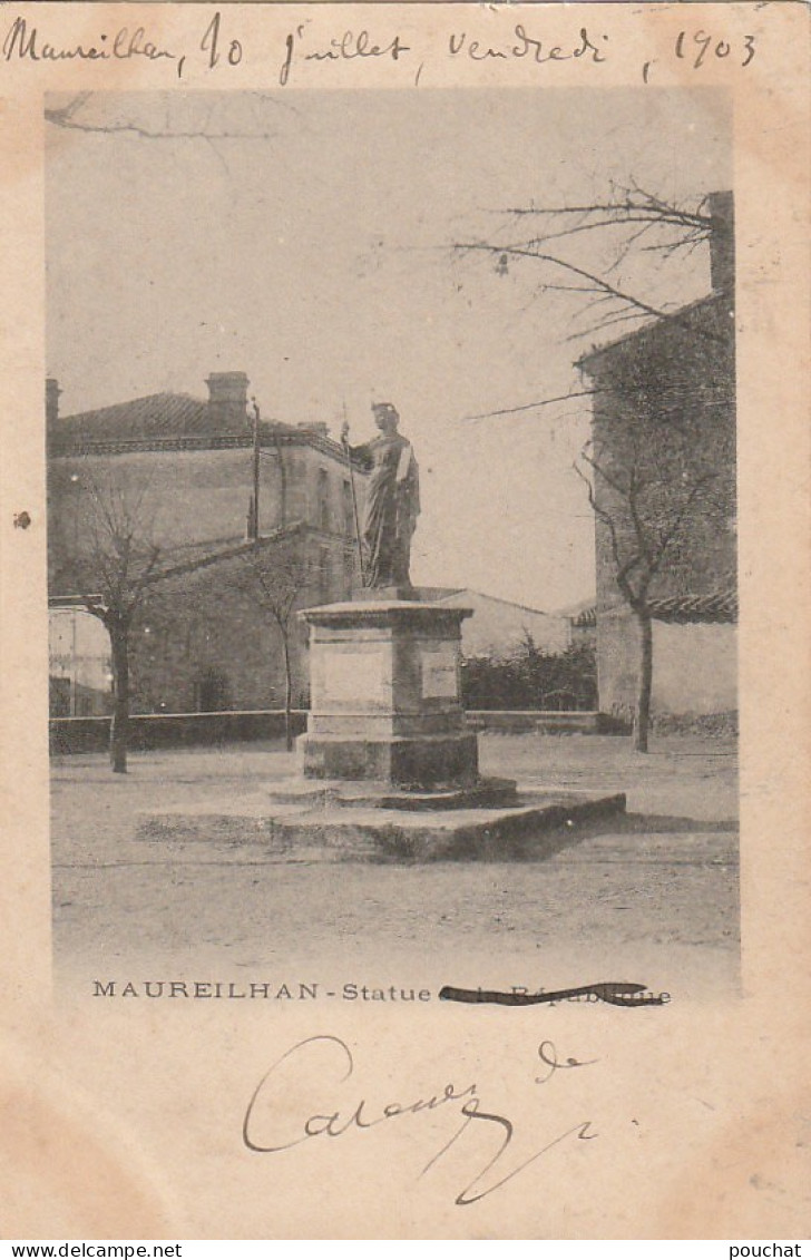 DE 5 -(34) MAUREILHAN  -  STATUE  DE LA REPUBLIQUE -  2 SCANS - Andere & Zonder Classificatie