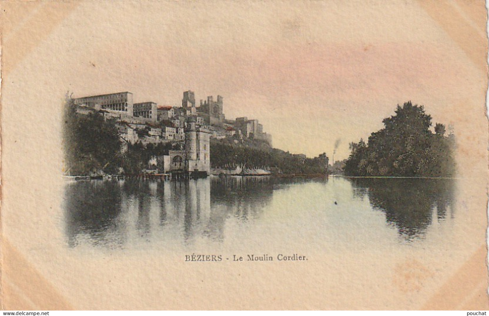 DE 5 -(34) BEZIERS  -  LE MOULIN CORDIER  -  CARTE COLORISEE  - 2 SCANS - Beziers