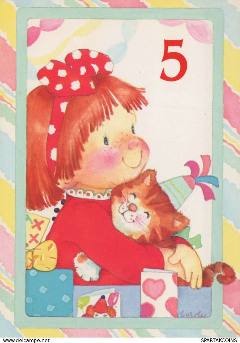 HAPPY BIRTHDAY 5 Year Old GIRL CHILDREN Vintage Postal CPSM #PBT917.GB - Birthday