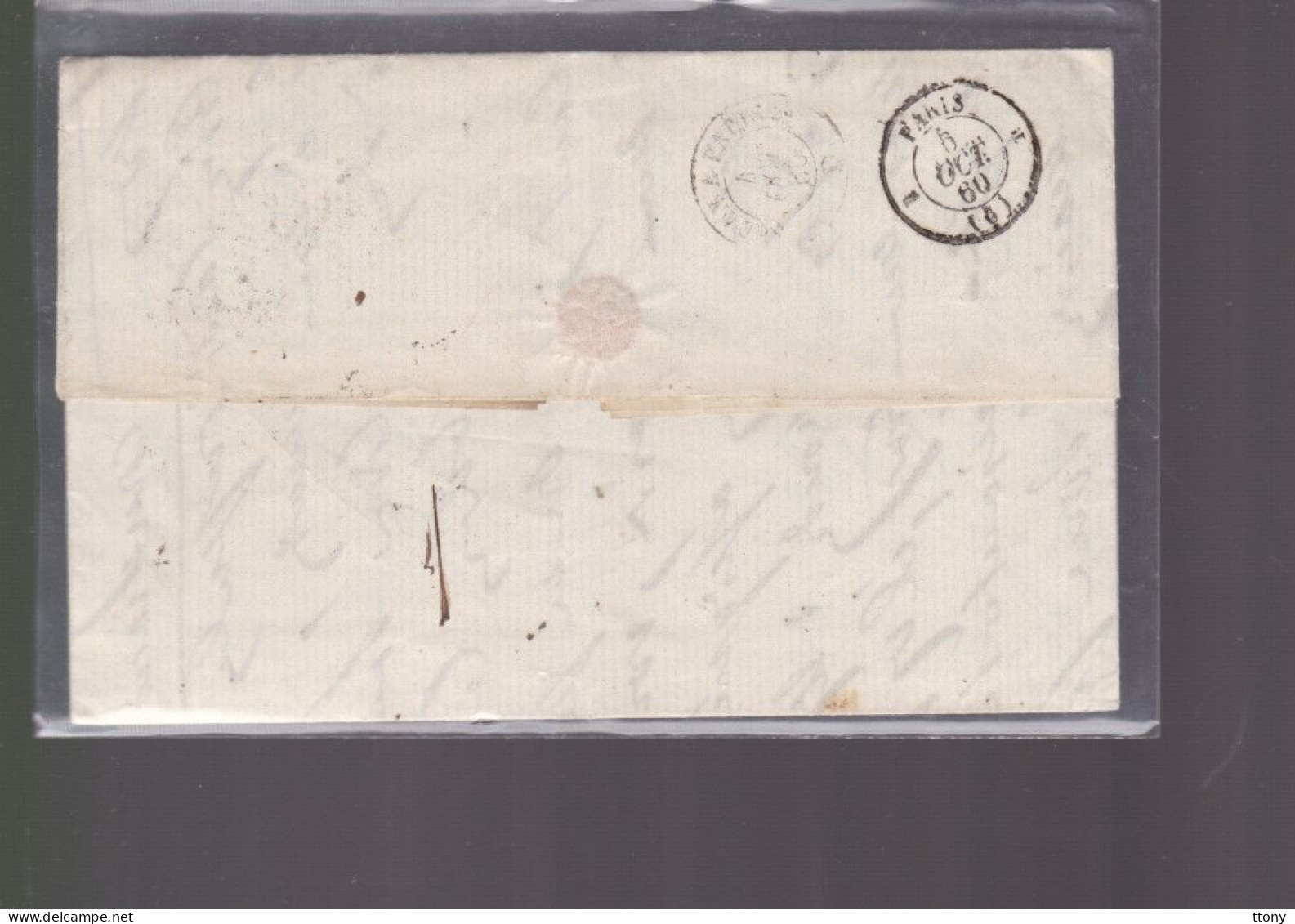 Un Timbre  N° 14       20 C Bleu   Sur Lettre Cachet  Sedan    1860  Destination  Paris - 1853-1860 Napoleon III