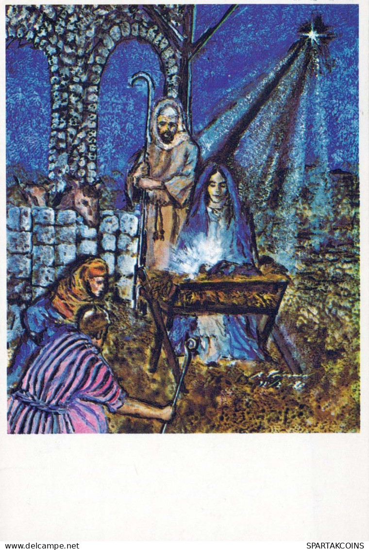 Virgen Mary Madonna Baby JESUS Christmas Religion Vintage Postcard CPSM #PBP988.GB - Vierge Marie & Madones