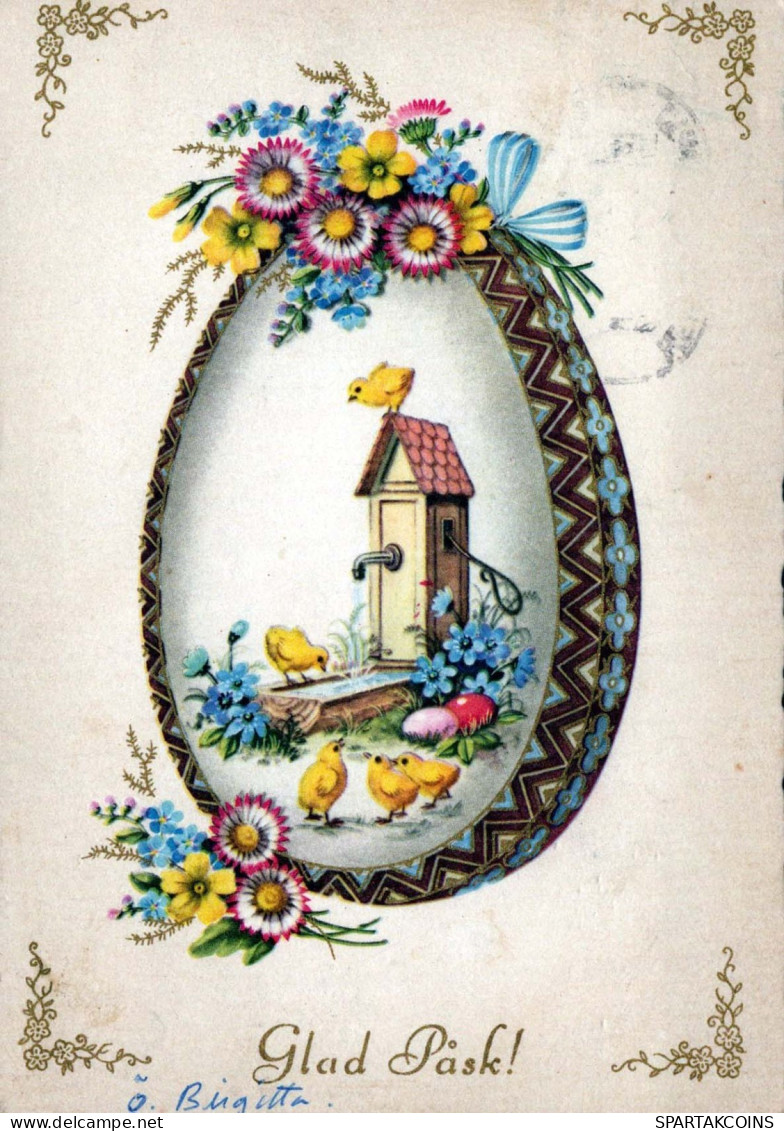 EASTER CHICKEN EGG Vintage Postcard CPSM #PBO848.GB - Ostern