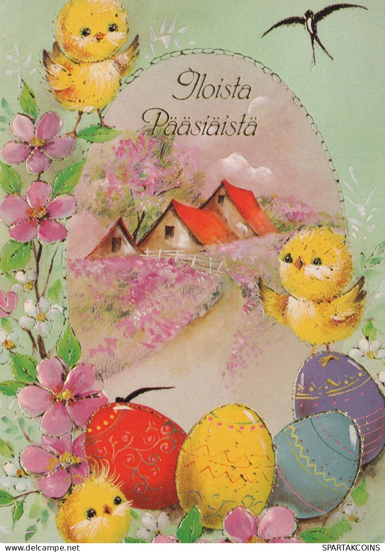 EASTER CHICKEN EGG Vintage Postcard CPSM #PBO598.GB - Ostern