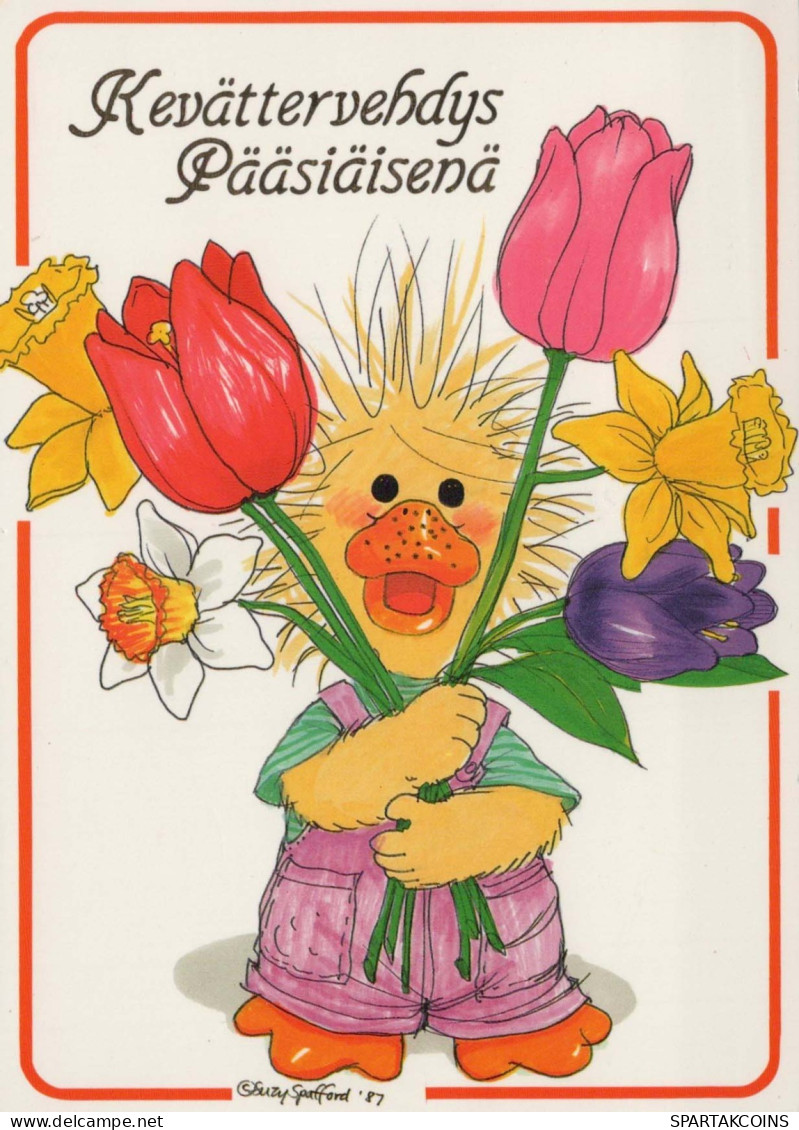 EASTER CHICKEN EGG Vintage Postcard CPSM #PBP039.GB - Ostern