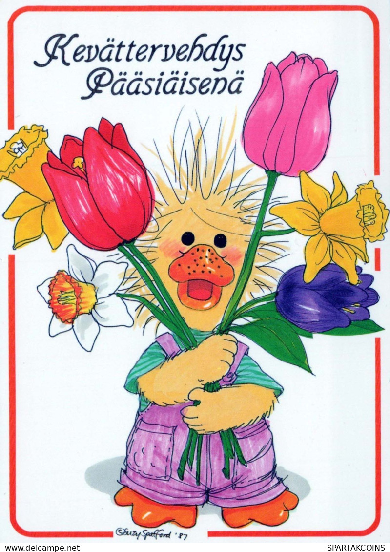 EASTER CHICKEN EGG Vintage Postcard CPSM #PBP039.GB - Ostern