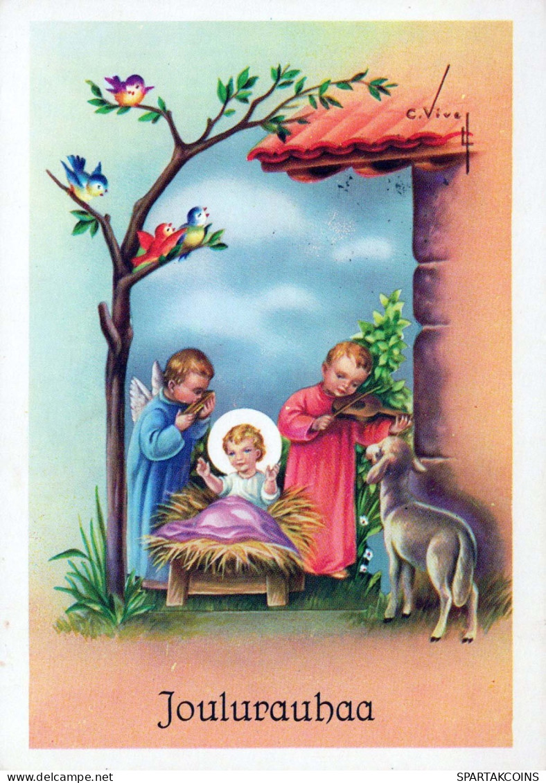 ANGEL Christmas Baby JESUS Vintage Postcard CPSM #PBP283.GB - Angels