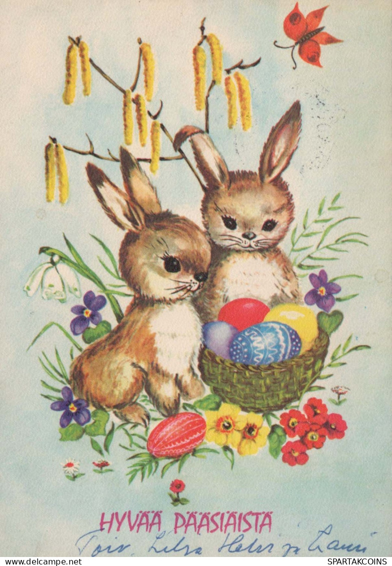 EASTER RABBIT EGG Vintage Postcard CPSM #PBO535.GB - Ostern