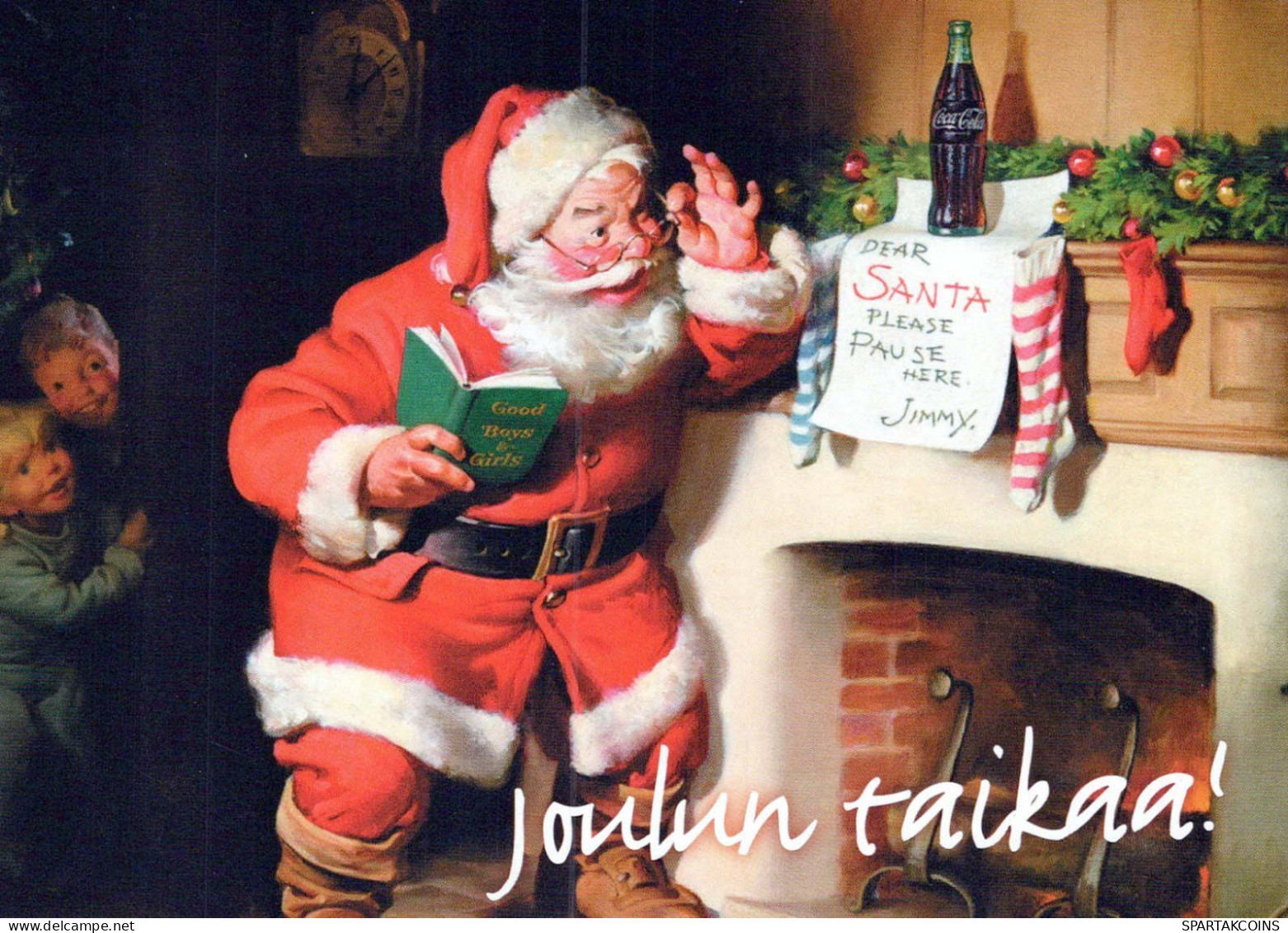 SANTA CLAUS Happy New Year Christmas Vintage Postcard CPSM #PBL234.GB - Santa Claus