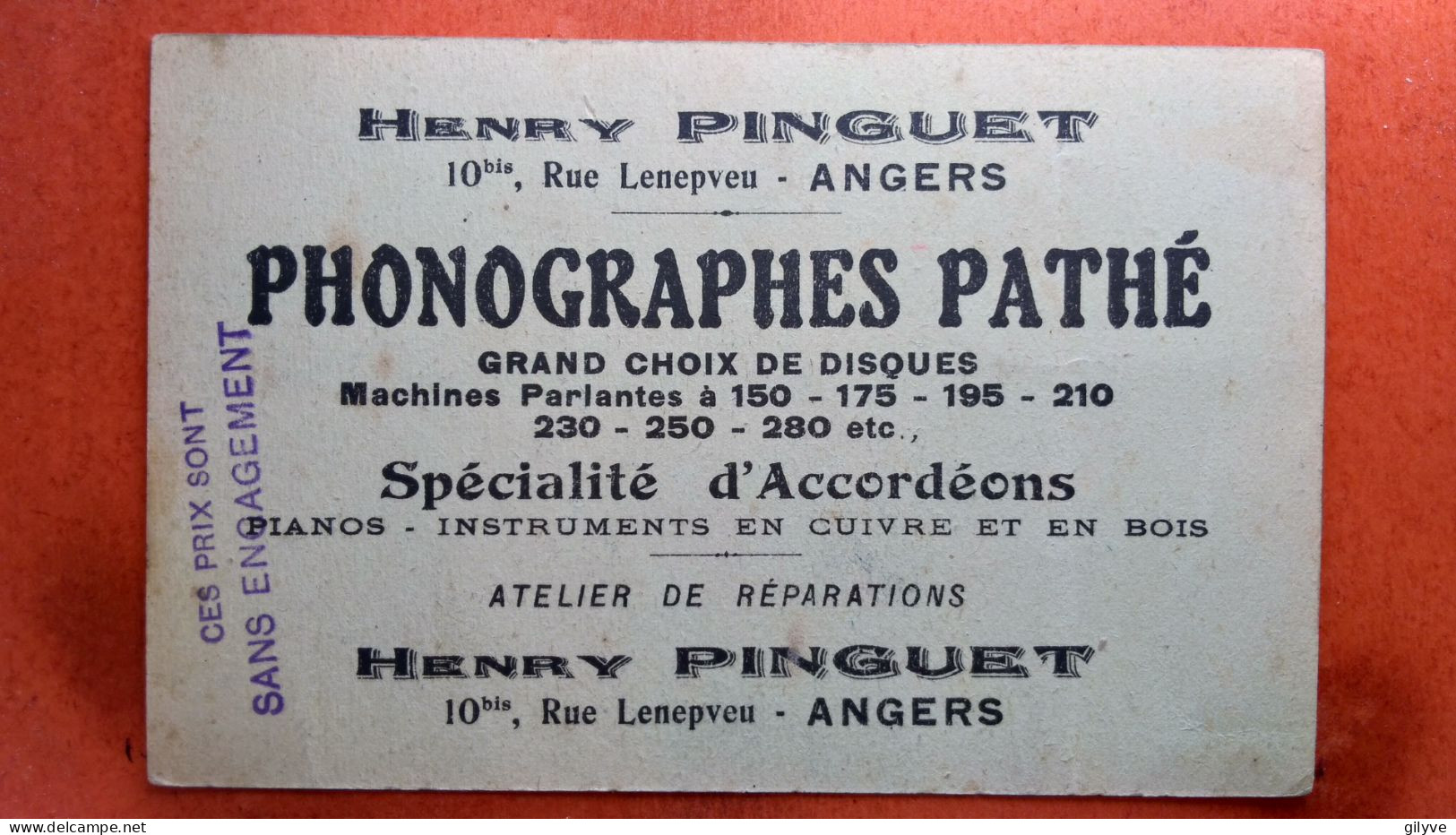 CPA (49) Angers. Panorama Pris En Ballon. Publicité Henry Pinguet . Phonographes Pathé. (7A.n°101 ) - Angers