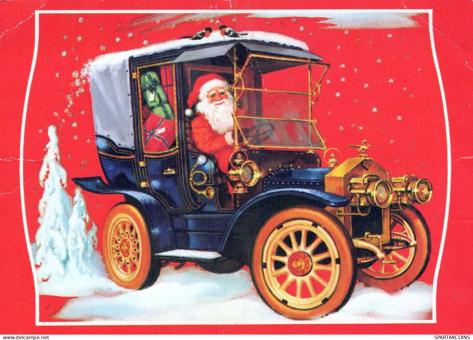 SANTA CLAUS Happy New Year Christmas Vintage Postcard CPSM #PBB106.GB - Santa Claus