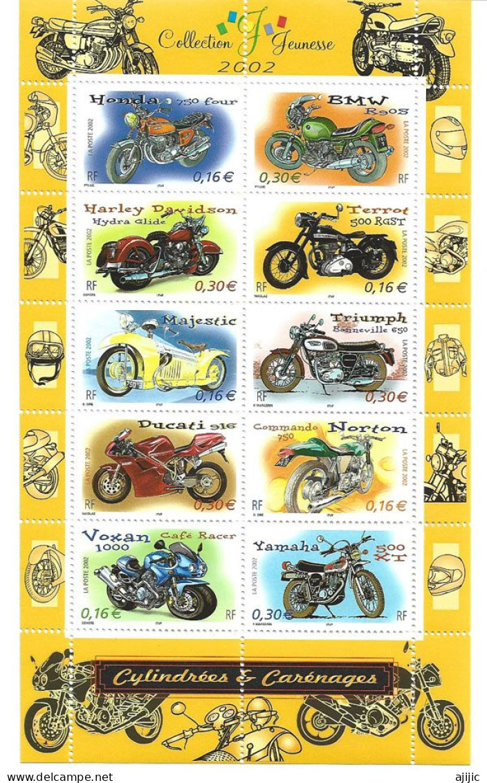 Cylindrées Et Carénages. MOTOS: Honda,BMW,Ducati,Norton.Yamaha,etc. Bloc-feuillet Neuf ** - Unused Stamps