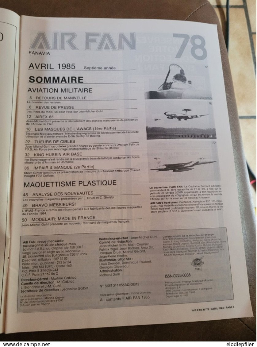 Air Fan N°78. Avril 1985. Le Mensuel De L'aéronautique Militaries Internationale - Aviación