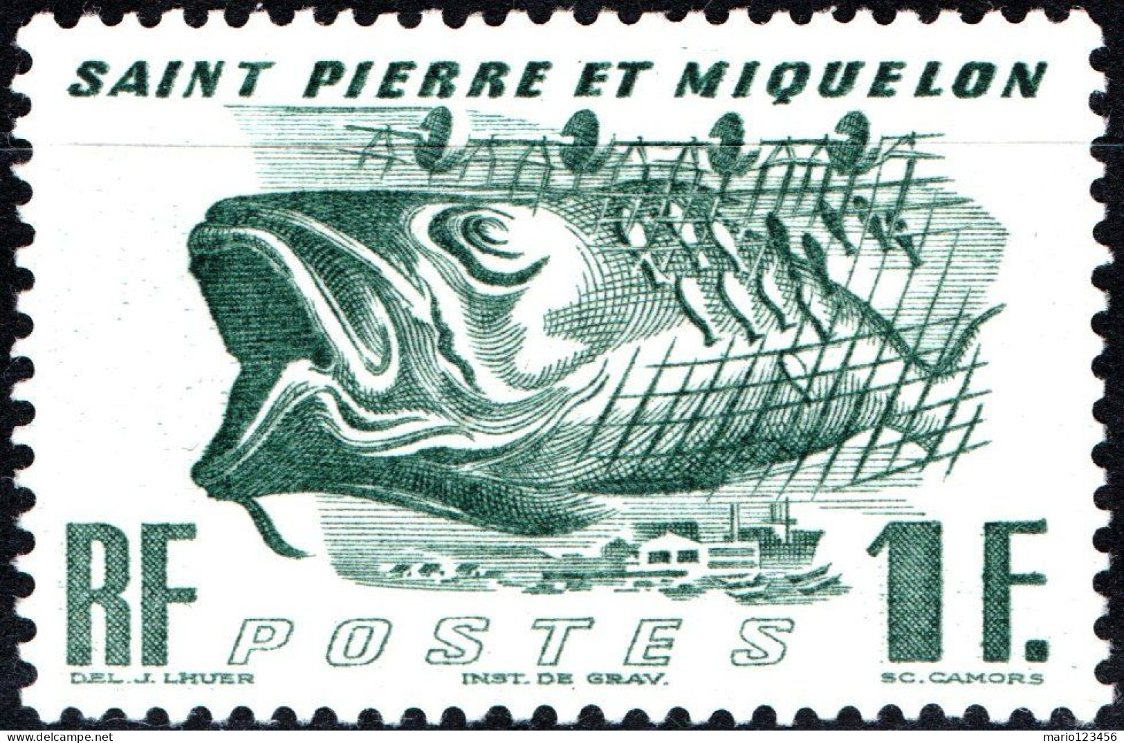 SAINT PIERRE-MIQUELON, FAUNA, PESCE, FISH, 1947, NUOVI (MLH*) Mi:PM 353, Scott:PM 330, Yt:PM 331 - Ongebruikt