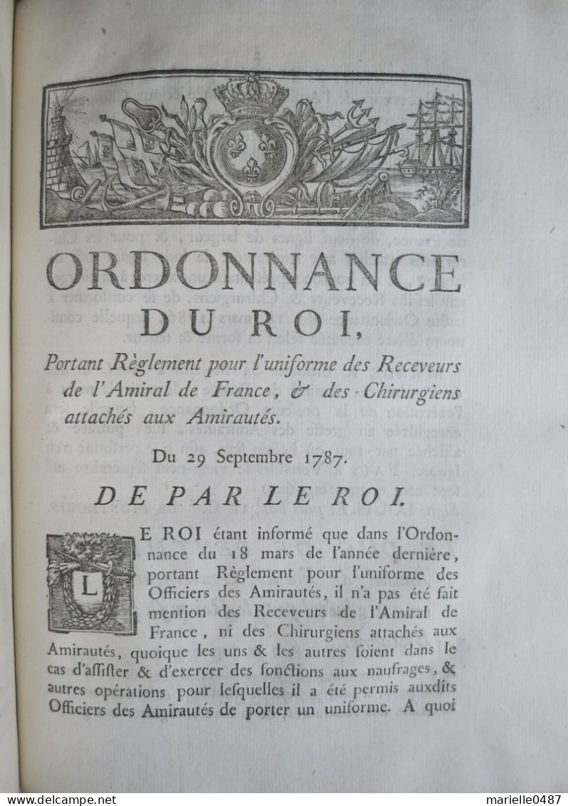 Ordonnance Et Arrêts. Année 1787. - 1701-1800