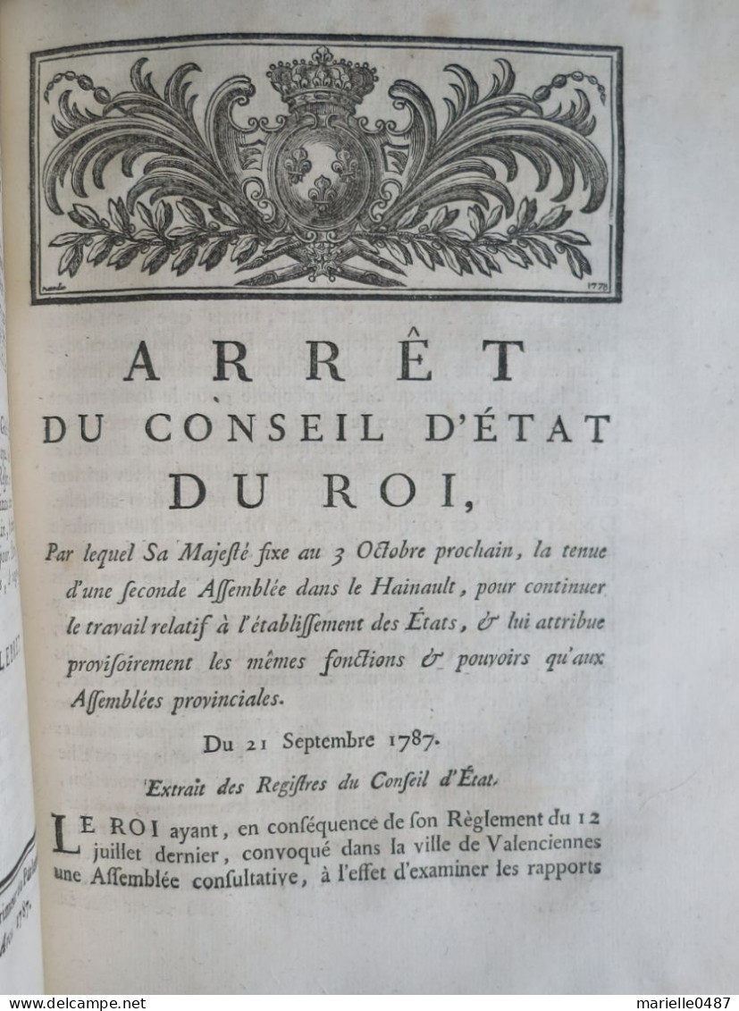 Ordonnance et arrêts. Année 1787.