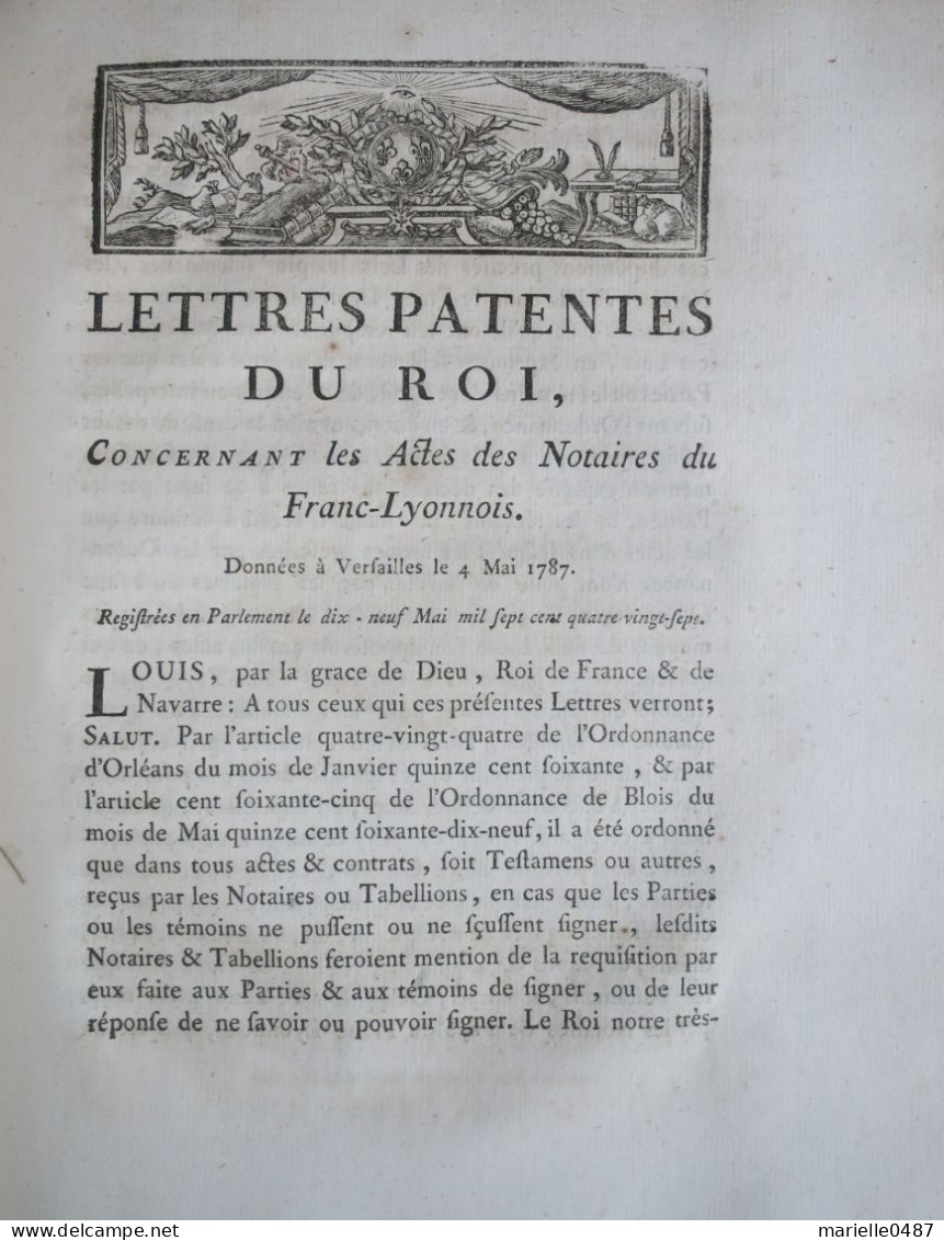 Ordonnance et arrêts. Année 1787.