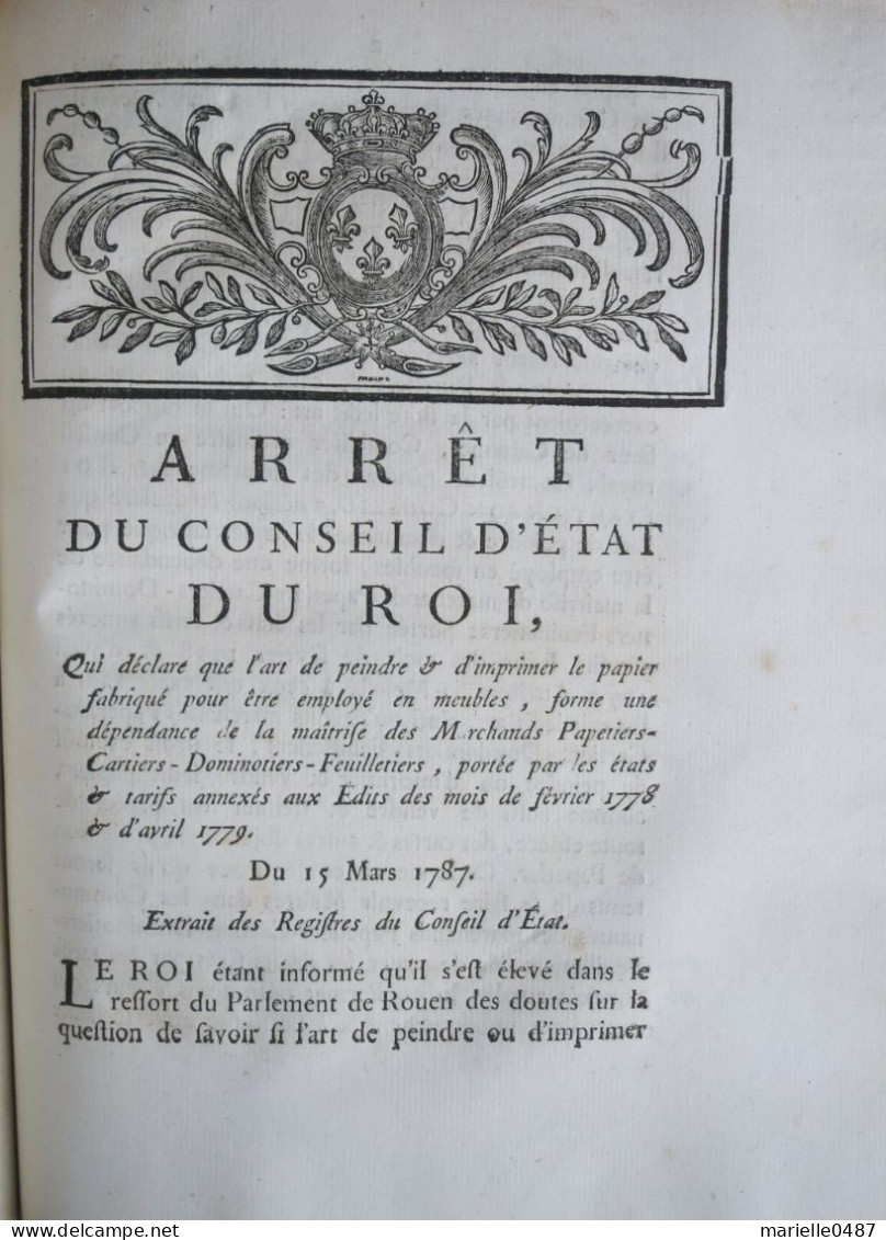 Ordonnance et arrêts. Année 1787.