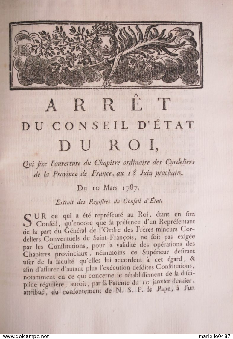 Ordonnance et arrêts. Année 1787.