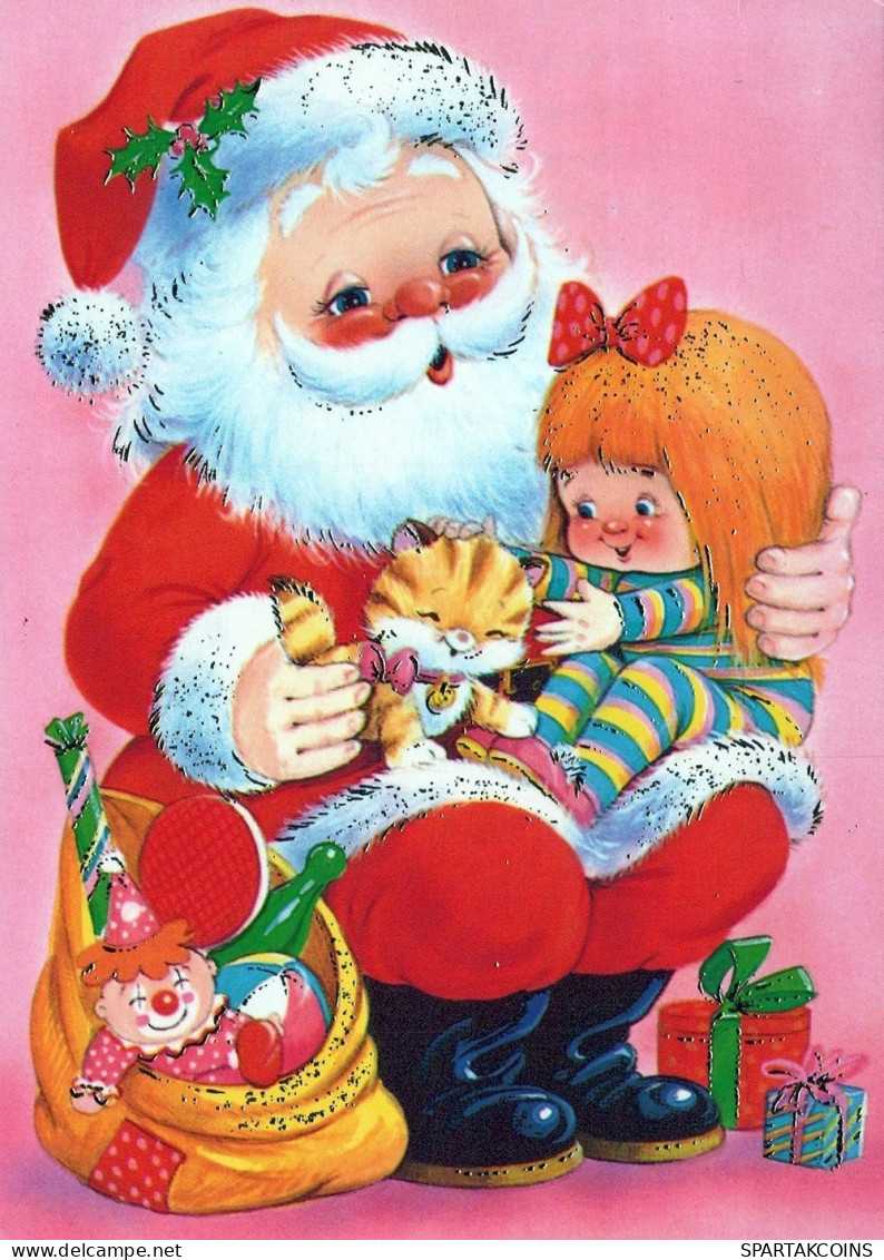 PÈRE NOËL ENFANT NOËL Fêtes Voeux Vintage Carte Postale CPSM #PAK373.FR - Santa Claus