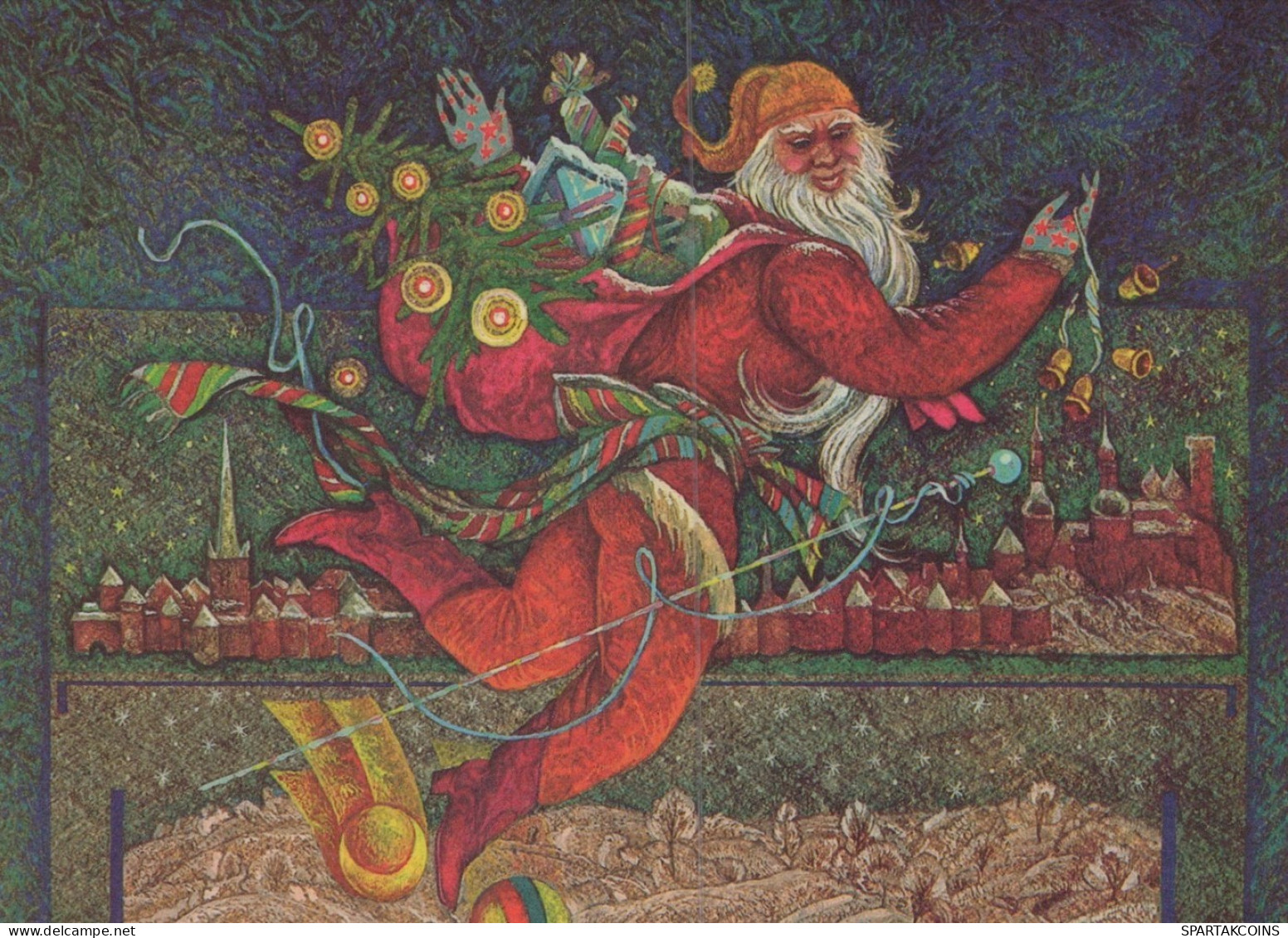 PÈRE NOËL NOËL Fêtes Voeux Vintage Carte Postale CPSM #PAK909.FR - Santa Claus