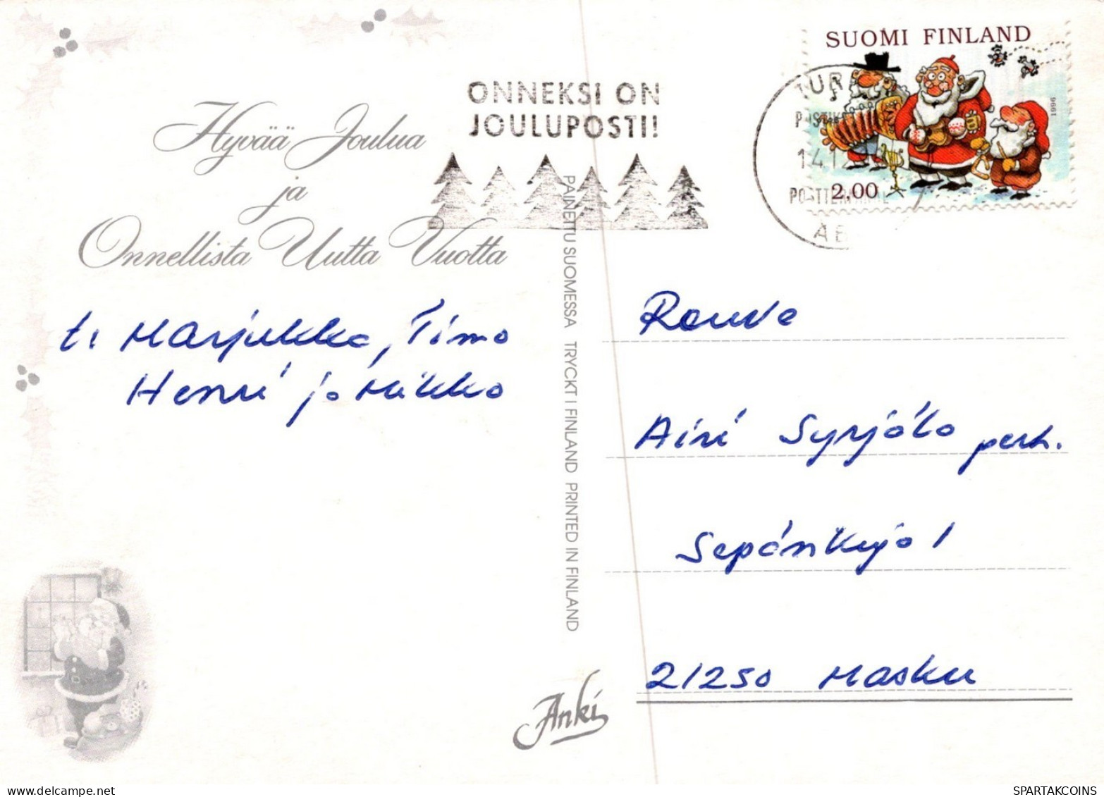 PÈRE NOËL NOËL Fêtes Voeux Vintage Carte Postale CPSM #PAK215.FR - Santa Claus