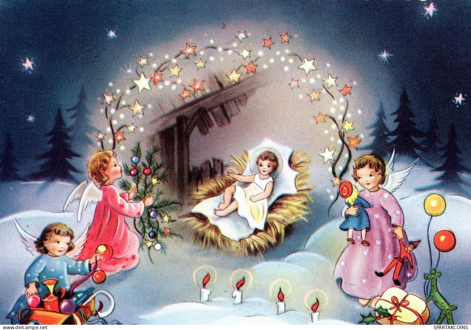 ANGE NOËL Vintage Carte Postale CPSMPF #PAG747.FR - Angeli