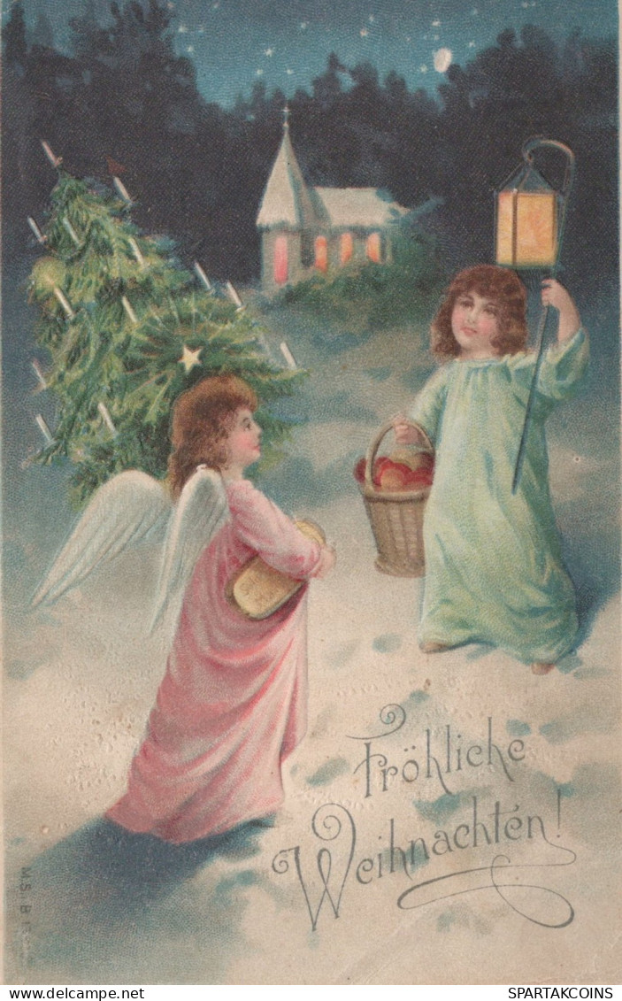 1930 ÁNGEL NAVIDAD Vintage Antiguo Tarjeta Postal CPA #PAG682.ES - Anges