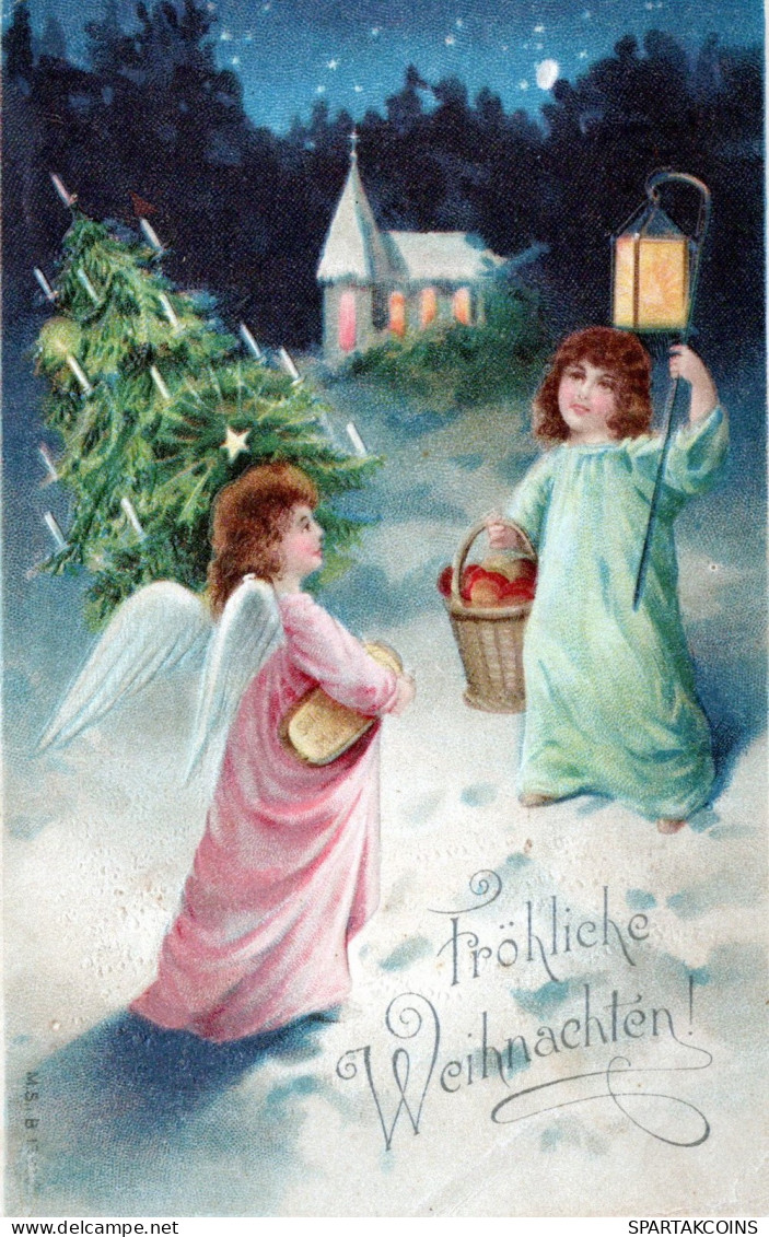 1930 ÁNGEL NAVIDAD Vintage Antiguo Tarjeta Postal CPA #PAG682.ES - Anges