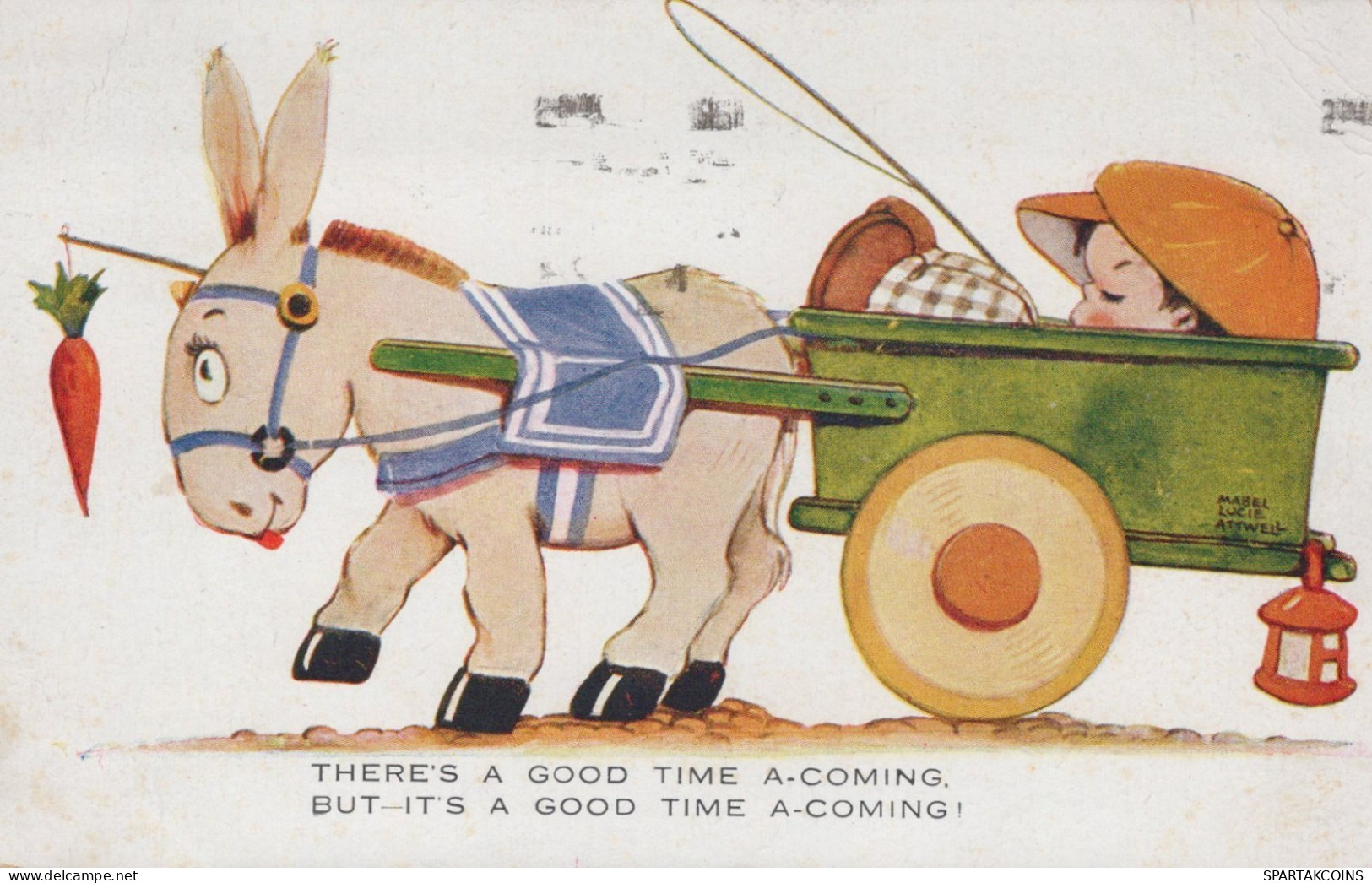BURRO Animales Vintage Antiguo CPA Tarjeta Postal #PAA231.ES - Donkeys