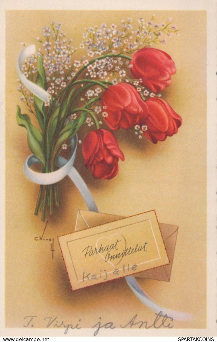 FLORES Vintage Tarjeta Postal CPSMPF #PKG033.ES - Blumen