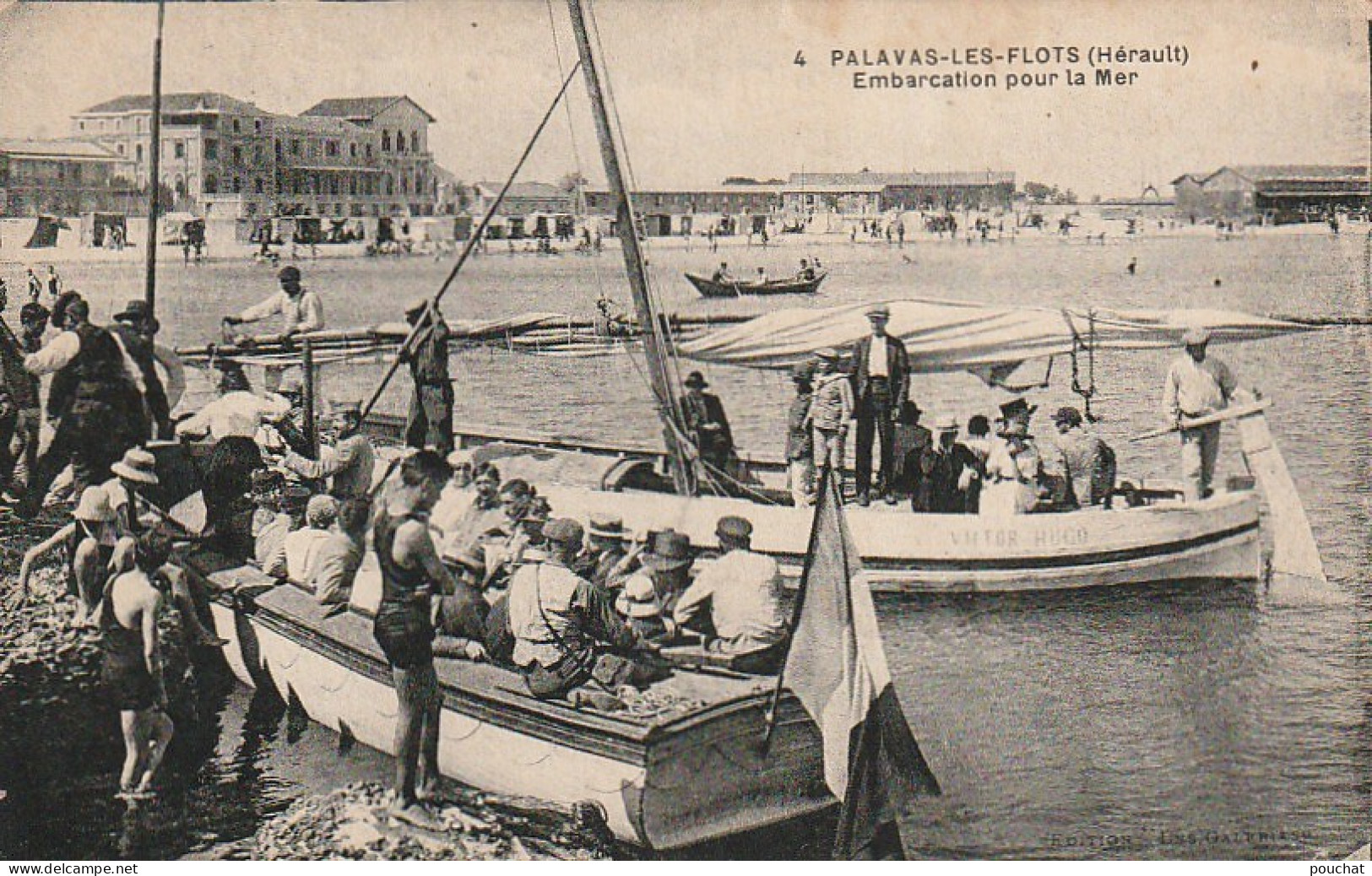 DE 7 -(34) PALAVAS LES FLOTS  -  EMBARCATION POUR LA MER  - EMBARQUEMENT  POUR LA PROMENADE  -  2 SCANS - Palavas Les Flots